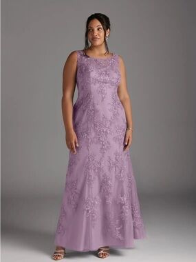 Azazie Sleeveless Wisteria Lace Maxi Dress
